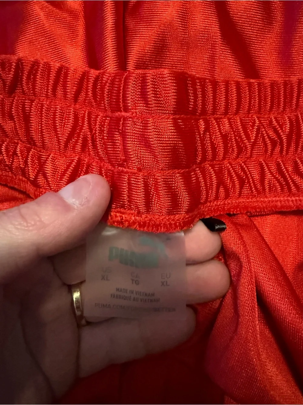 Puma Red Athletic Shorts with Black Logo Tag